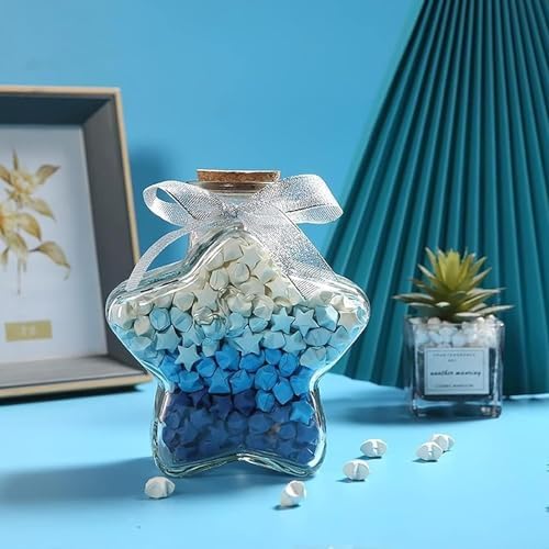 Star origami, origami star paper strips, lucky star decorative paper strips, DIY handicrafts (blue purple gradient (540 pieces))