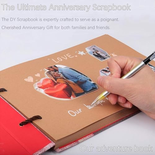 Our Adventure Book Handcrafted 11.92 x 7.62" Scrapbook, Color cover,Embossed Lettering, Inspired by 'Up', Ideal for Photos, Gift for Couples Anniversary, Weddings, Travelling, Birthday, Christmas