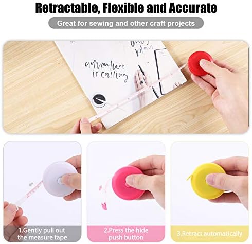 Tape Measure Body Measuring Tape, Retractable 60 Inch Soft Mini Measuring Tape, Small Sewing Fabric Tape Measurer for Cloth Waist Medical Nursing Craft(8 Pack)