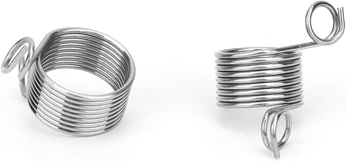 Yarn Guide Knitting Thimble, 2 Piece 2 Size Stainless Steel Coiled Knitting Thimble Finger Ring for Knitting Crafts Accessories Tool
