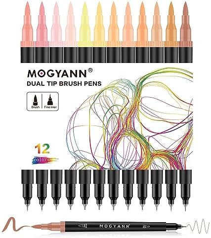 Skin Tone Markers for Coloring, Drawing Pens 12 Pack