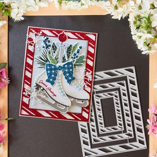 Metal Cutting Die for Scrapbooking - Cut Stencils for DIY Scrapbook Photo Album Decorative Paper Card, Card Making Supplies & Crafting Die Cut (Three Squares 5.5 x 4.3 in)