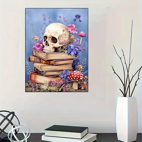 Lophomie Diamond Art Kits for Adults Skull Diamond Painting Kits 12x16 in
