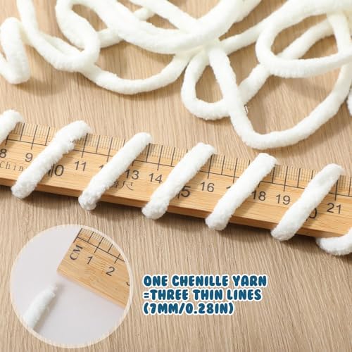 Timgle 20 Skeins Chunky Chenille Yarn for Crocheting 1094 Yards Soft Thick Fluffy Yarn Hand Weaving Bulky for Plush Dolls Knitting Blanket DIY Sweater Scarf Each 55 Yards(Classic Color)