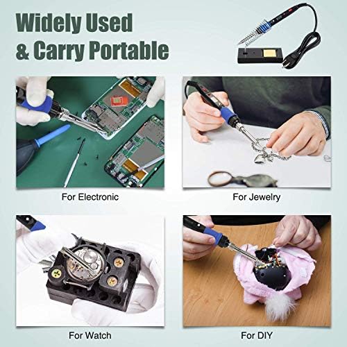 Soldering Iron Kit, 80W 110V LCD Digital Welding Tools, 356-896℉(180-480℃), Portable Adjustable Temperature Solder Irons, for Metal, Jewelry, Electric Repairing, DIY