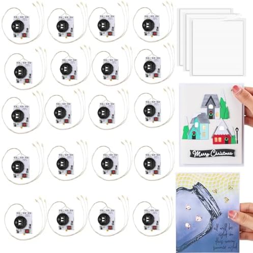 BAOFALI 21 PCS Creative Easy Halo Lights & Easy Lights for DIY Light-Up Christmas Cards Making Scrapbook Decoration ; Self-Adhesive Light-Up Units with Warm White LEDs (Without Battery)