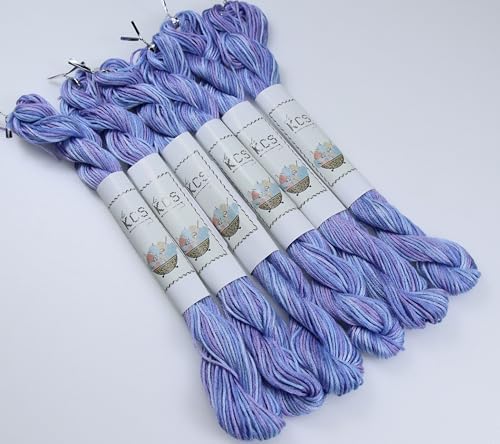 KCS Big skeins of 25 Meters Size 25 Color Variegated Cross Stitch Stranded Threads,6 skeins,4220