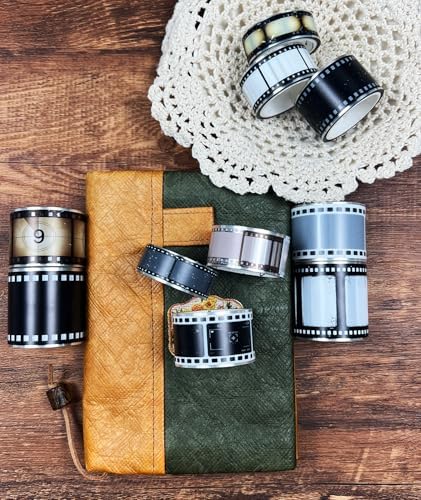 Vintage Photography Themed Washi Tape 10 Rolls - Retro Film Strip, Classic Camera & Photo Border Design for Scrapbooking, Memory Albums, Journaling, Photo Booth Decor