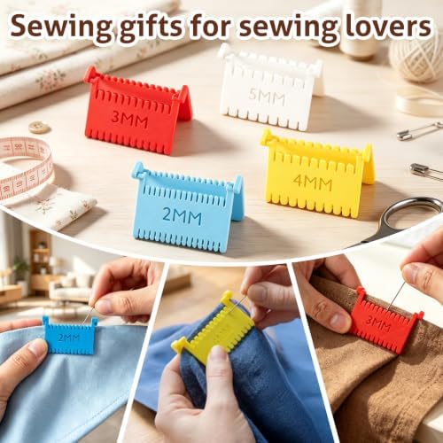 4PCS Clip on Sewing Ruler 2mm 3mm 4mm 5mm Edge Stitch Lock and Sewing Gauge