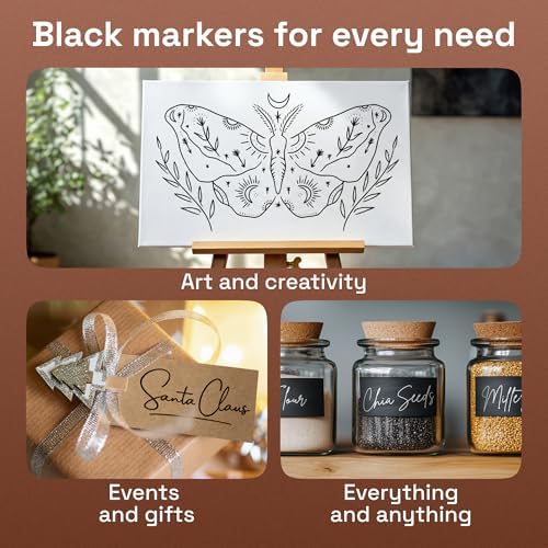 ARTISTRO Black Paint Pens - Extra-Fine Tips - Set of 5
