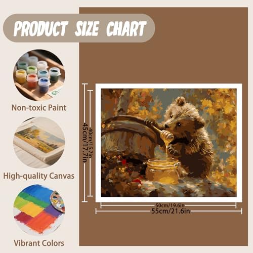 XTCIXAL Paint by Numbers Kit for Adults, Bear, 16X20 Inch