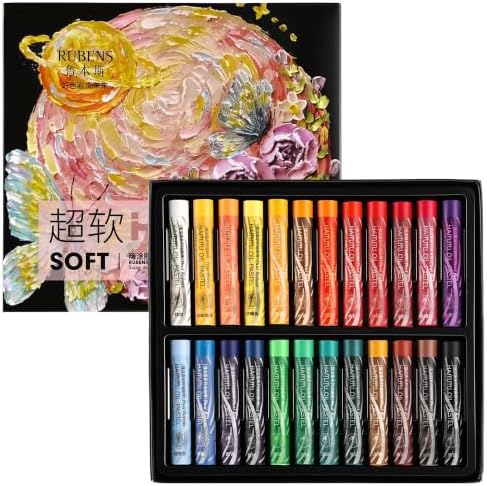 rubens 24 Colors Soft Oil Pastels, Creamy & Easy Blending