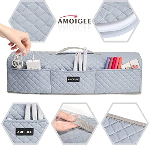 AMOIGEE Padded Dust Cover for Criicut Maker 4, Maker 3, Maker, Explore 4, Explore 3, Explore Air 2, Protective Machine Cover with Handle, Storage Pockets for Craft Accessories and Suppliers