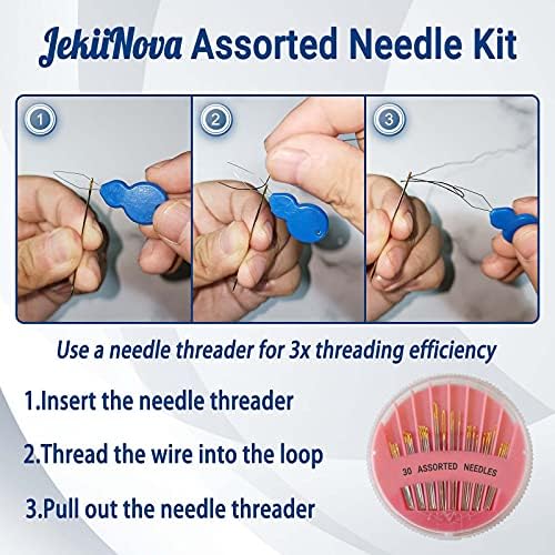 30 Pack Premium Hand Sewing Needles, 6 Sizes Assorted Sewing Needles