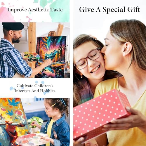 Meothan Paint by Numbers Kit for Adults Beginner 16X16 inch (Without Frame) | Gnome Adult Paint by Number Kits on Canvas, DIY Acrylic Oil Easy Painting by Numbers for Home Wall Decor