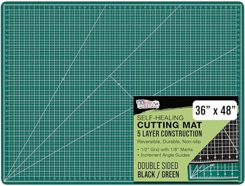 U.S. Art Supply 36"x48" Self-Healing Cutting Mat 5-Ply Green/Black