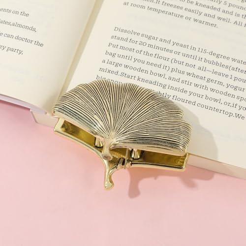 Vintage Plant Metal Bookmark Clips - Tree of Life/Tulip/Ginkgo Leaf Journal Clips, Traveler's Notebook Accessories, an Ideal Gift for Book Lovers and journaling Enthusiasts (Ginkgo Leaf Style B)