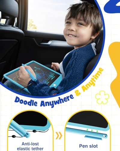TEKFUN 16" LCD Writing Tablet for Kids & Family, Large Reusable Writing Pad for Homework, Notes Daily Use, Screen-Free Drawing & Note Board for Home, School,Travel (Blue)