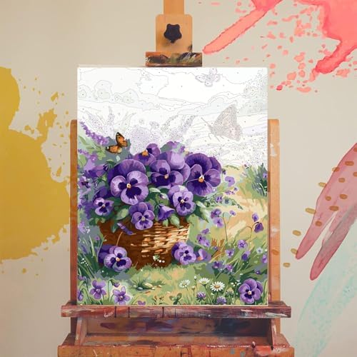 Paint by Numbers for Adults Flowers - Flower Paint by Number on Canvas