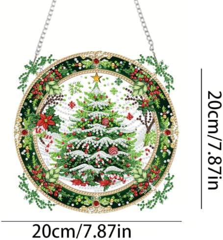 VeGuude Christmas Tree Diamond Art Kits for Adults,Acrylic Hanging Ornament
