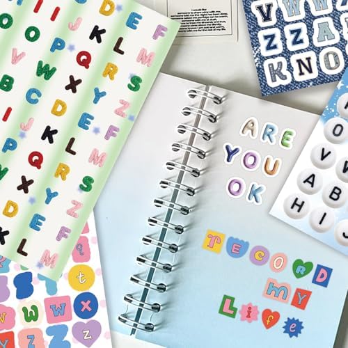 2600Pcs Magazine Letter Stickers Book for Scrapbook Album, Vintage Ransom Alphabet Stickers for Journaling, Scrapbook Supplies and Book Decor with 40 Sheets Pre-Cut Viny