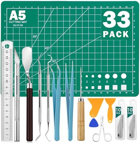 CLOYAN 33pcs Weeding Tools for Vinyl Set, Precision Craft Vinyl Weeding Tools Kit for Scrapbooking, Weeding Vinyl, DIY Art Work Cutting, Lettering, Splicing.