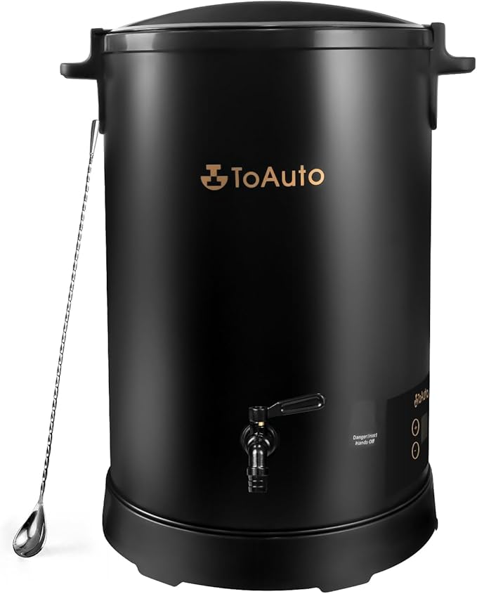 TOAUTO 30Lbs Digital Commercial Wax Melter for Candle Making Large Electric Wax Melting Pot for Candle Making Business with Temperature Control & Quick Pour Spout AC120V / 1100W