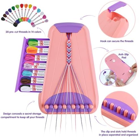 Maynacs Friendship Bracelet Making Kit for Girls 8-12, 28 Pre-Cut Threads