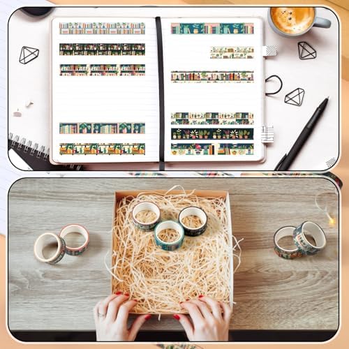 24 Rolls Book Washi Tape Back to School Crafting Gifts, Plants