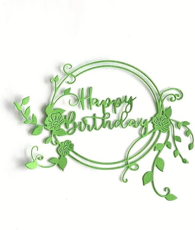 Lapoo Words Cutting Die for Scrapbooking - Durable, Cut Stencils for DIY Scrapbook Photo Album Decorative Paper Card, Card Making Supplies Party Wedding Decorations (Happy Birthday 4.1 x 3.3 in)