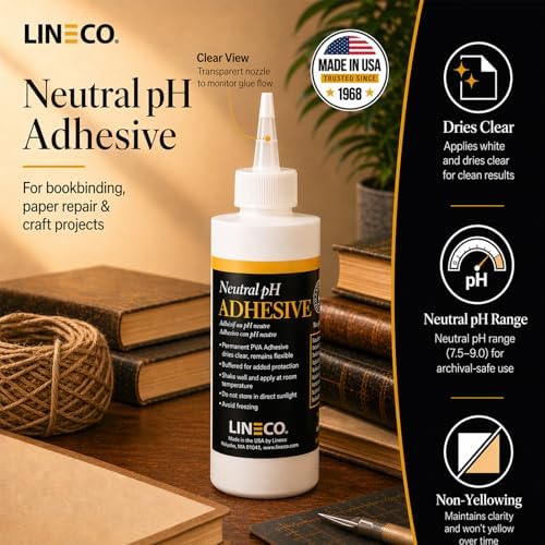 Lineco Neutral pH Adhesive, Acid Free All-purpose Glue, White, 8 OZ, 1 Pack