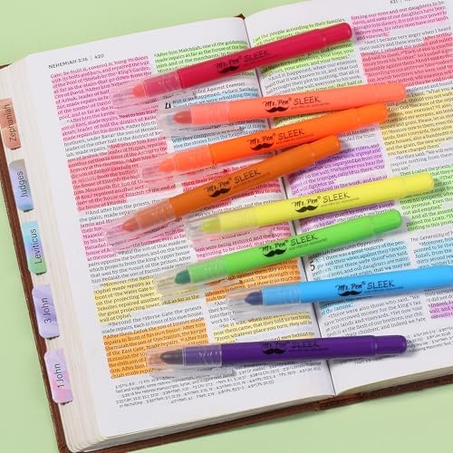 Mr. Pen No Bleed Gel Highlighter, Bible Highlighters, Assorted Colors, Pack of 16