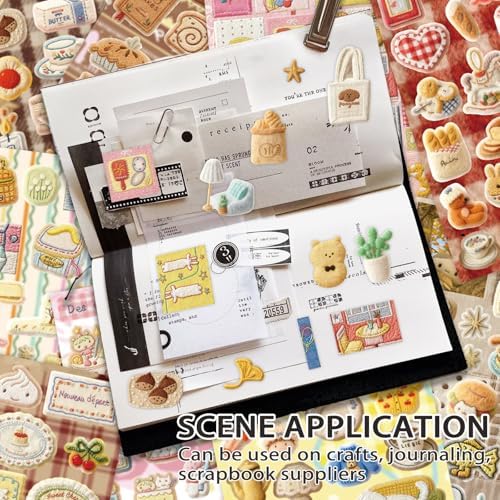 Japanese Embroidered Sticker Book Animal and Plant Theme Scrapbook Stickers