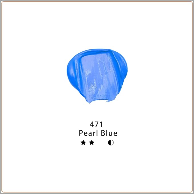 Artecho Pearl Blue Acrylic Paint 120ml /4.05oz /4.05oz Tube | Semi Glossy Finish, High Pigment Rich Color Craft Paint for Canvas, Rocks, Wood, Fabric, Ceramic, Non-Toxic