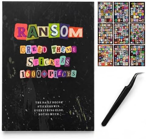 1600+ Pcs Vintage Letter Stickers Book for Scrapbooking DIY Crafts Notebook
