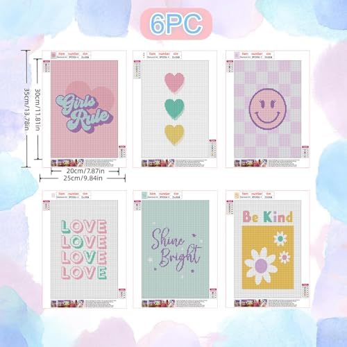 6pack Preppy Diamond Art Kits for Adult Diamond Painting Kit for Beginner