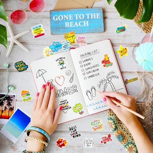 400PCS Inspirational Stickers, Holographic Motivational Sticker for Journal, Laptops, Positive Affirmation Quote Stickers - Waterproof Vinyl Scrapbook Sticker for Adults, Kids, Teachers, Classroom