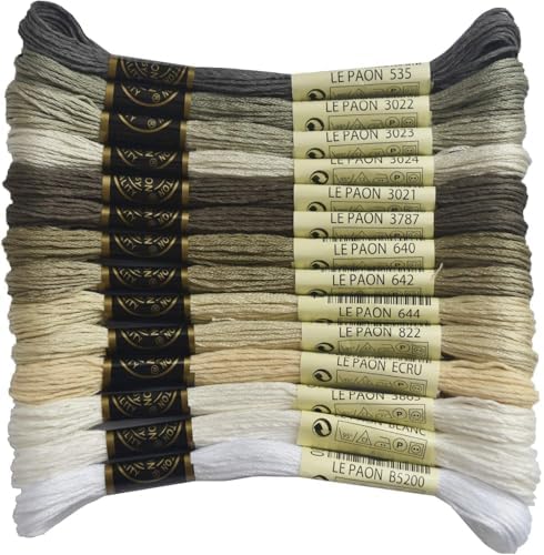Embroidery Floss - Cross Stitch Threads - Friendship Bracelets Floss - Crafts Floss,14 Pack Gray Gradient