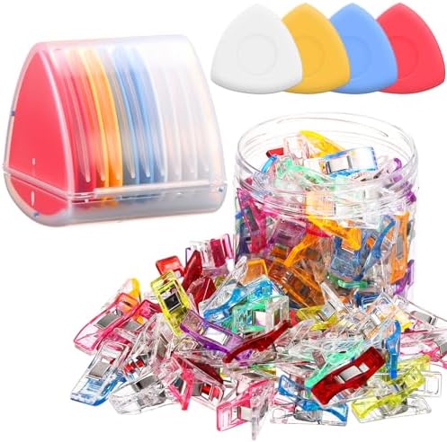 YooNotee 10 Pcs Tailors Chalk and 50 Pcs Sewing Clips Set, Fabric Markers