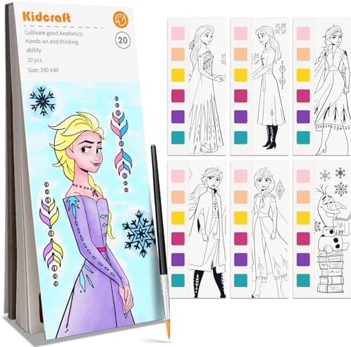 Kidcraft Paint with Water Coloring Books for Toddlers, Ice Princess