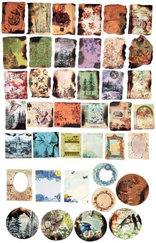 200PCS Vintage Scrapbooking Supplies Pack for Junk Journal Planners Decoupage Paper Scrapbook Stickers Aesthetic Cottagecore Collage Craft Album (Dappled Marks)