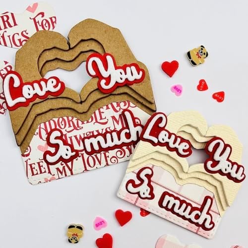 KSCRAFT 2024 November Valentine Release Metal Cutting Dies Stencils for DIY Scrapbooking Decorative Embossing DIY Paper Card (Heart Hands Bag Topper)