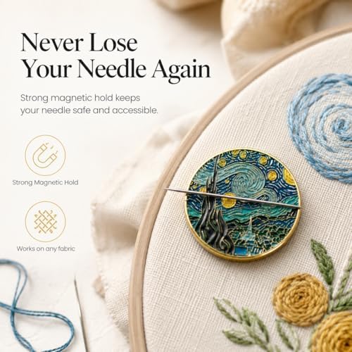 2 PCS Van Gogh Needle Minder Magnet Set for Cross Stitch & Needlepoint Art
