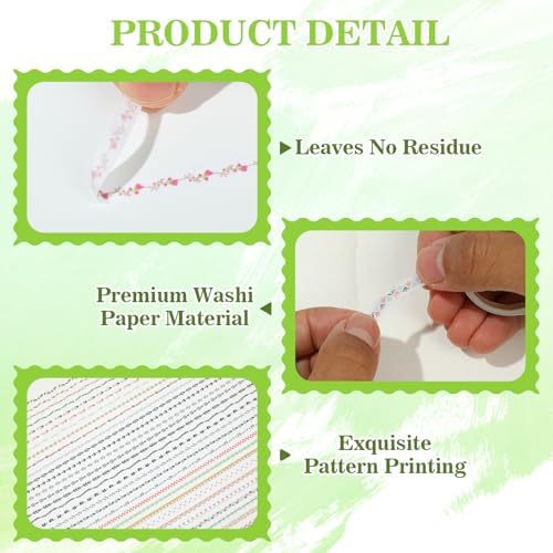 EORTA 30 Rolls Floral Washi Tapes Set, Slim 5mm Plants Masking Tape, Decorative Sticker for Detailed Scrapbooking, Arts, Wrapping, Journaling, Planners, DIY Crafts, 0.19inch Wide