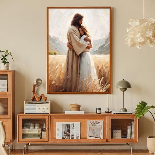 Jesus Paint by Numbers Kit for Adults Framed Canvas 12X16 in, Frameworkless