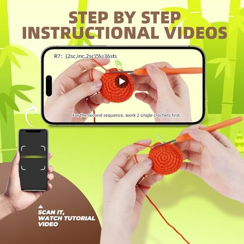 MOREJMTT Crochet Kit for Beginners, Crochet Animal Kits, Crocheting Kit for Starters, Learn to Crochet with Step-by-Step Video Tutorials, Beginner Crochet Kit for Adults(Panda)