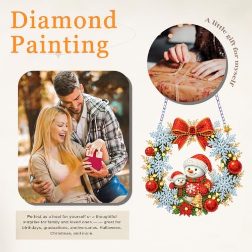 VeGuude Christmas Diamond Art Kits for Adults, DIY Acrylic Hanging Ornament