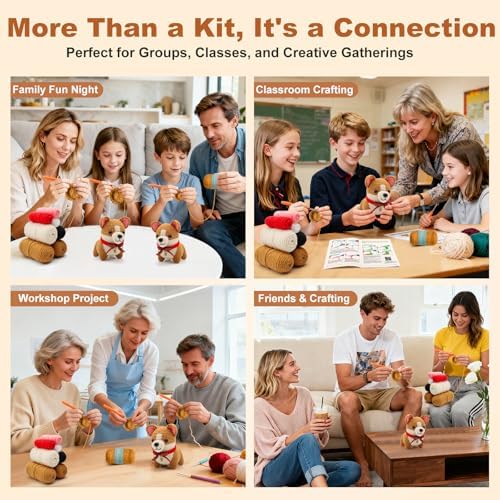 Faircosy Animal Crochet Kit for Beginners: Includes Complete Tools Ample Yarn Step by Step Videos for Teens Adults - Perfect Amigurumi Kit for Indoor Entertainment & Long Journeys