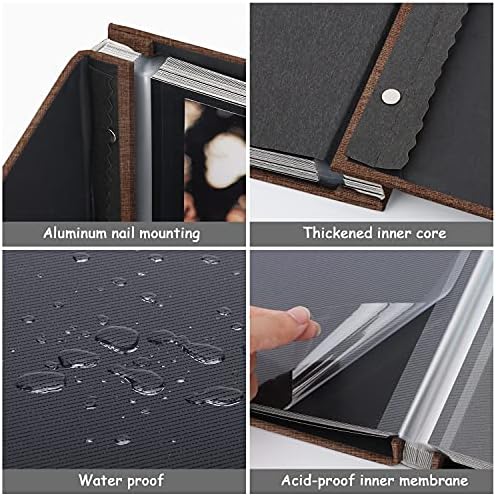 Zesthouse Photo Album Self Adhesive Pages, 60 Pages Magnetic Scrapbook Albums with Sticky Page, Photos Album Holds 8x10 & 5X7 & 4x6 & 6x8 & 3x5, Large Picture Book Ideal Gift for Family Wedding Baby