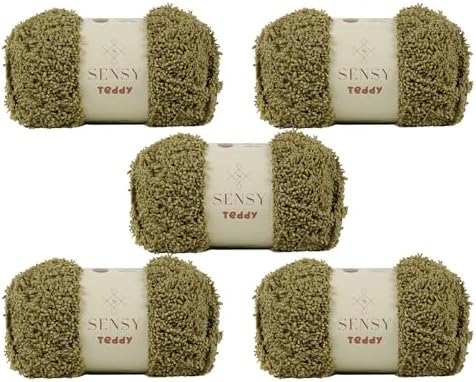 S Sensy Teddy - Micro Polyester Amigurumi Yarn 5 Skeins Khaki 109 Yards 4oz